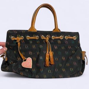 Dooney & Bourke Black Multicolored Monogram Shoulder Purse